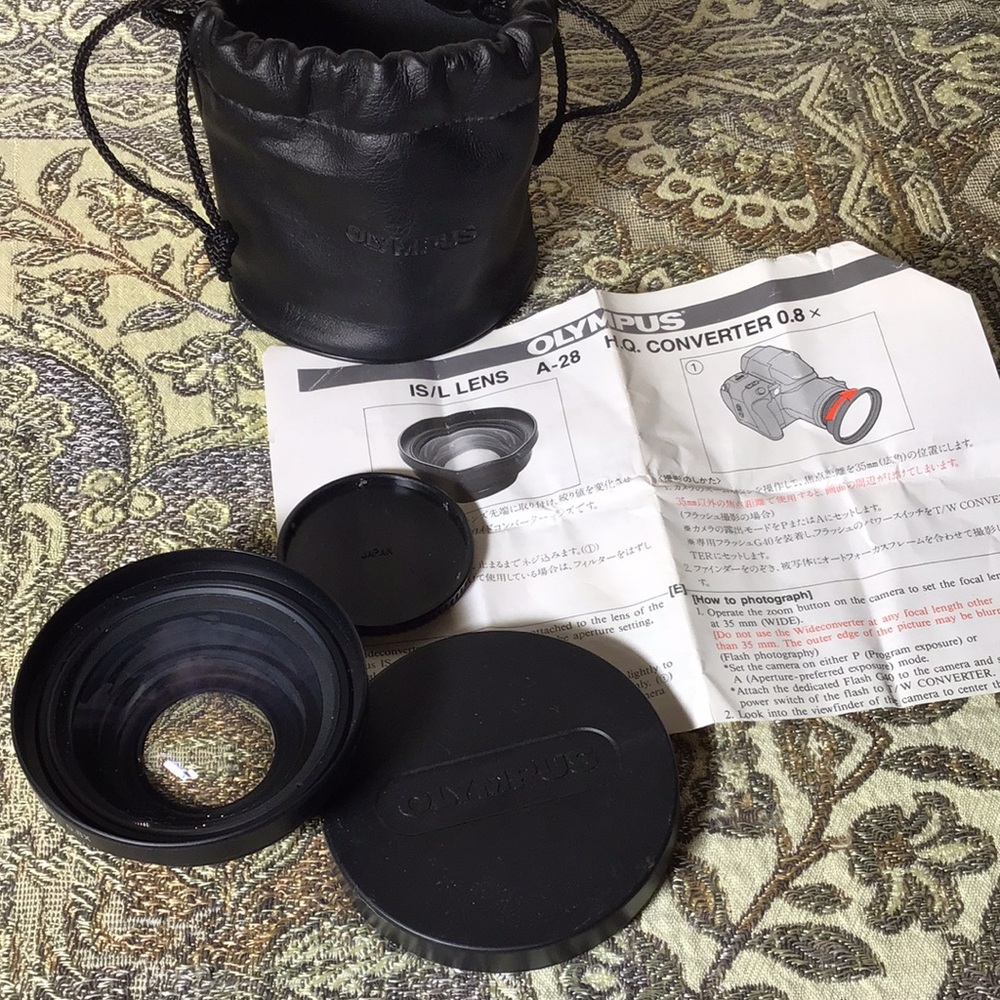 🔥Vintage Olympus wide angle camera lens IS/L A-28 HQ Converter 0.8 x Japan made